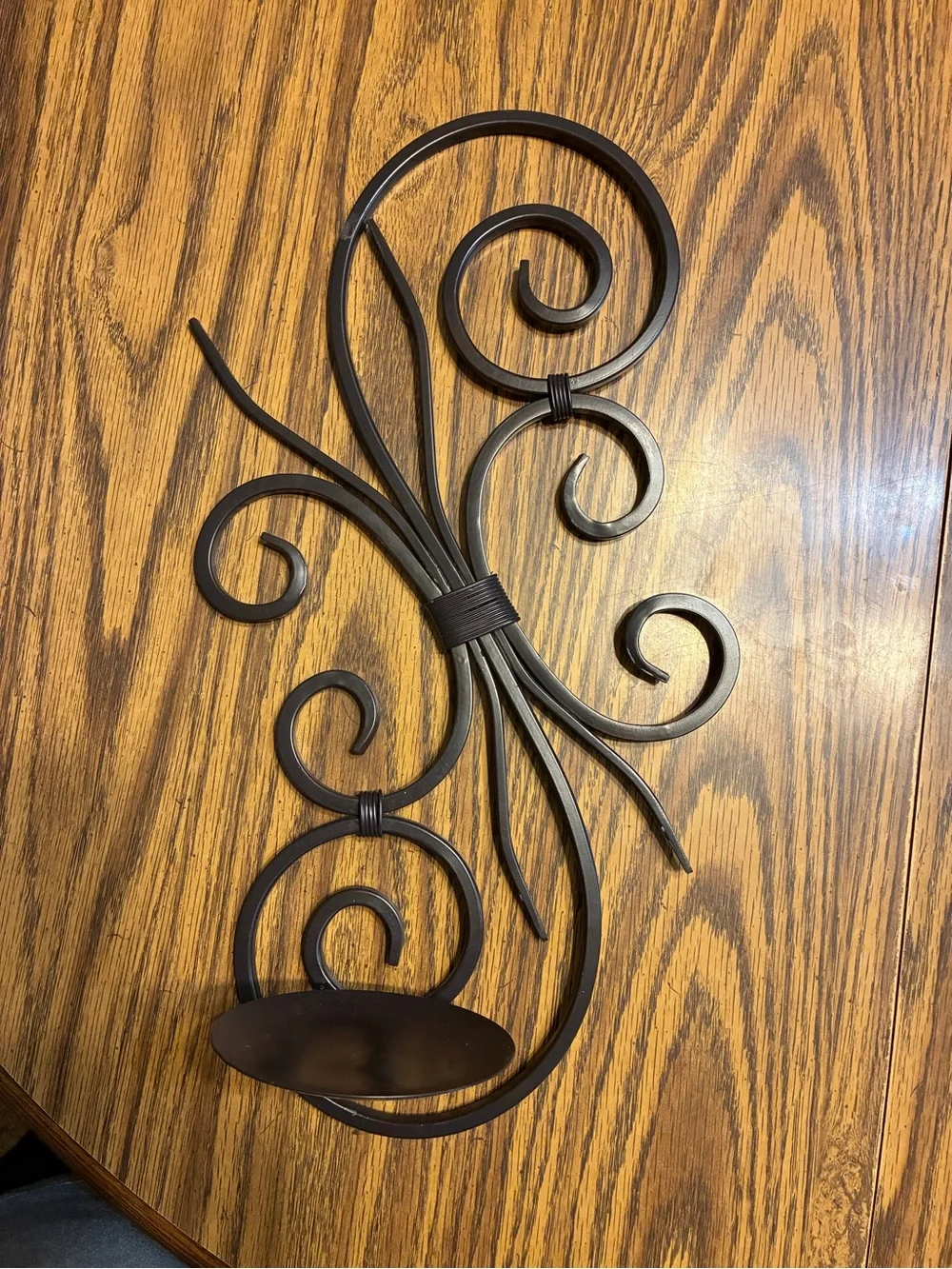 Decorative Metal Wall Sconce in Dark Brown - Brand